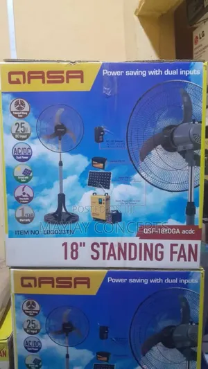 18inches Qasa Ac/Dc Solar Standing Fan - Yoga Stand