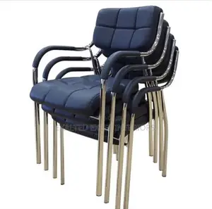4 Leg Leather Conference Visitors Office Chair With Armrests