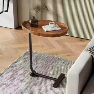 C Shaped End Table, Narrow Side Table