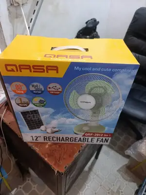 12 Inches Qasa 3 In One Rechargeable Table/Wall Fan