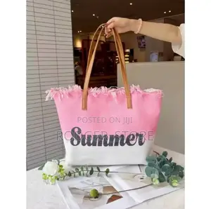 Summer New Canvas Women's Large Capacity Beach Bag Underarm