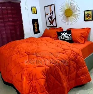 Plain Orange Complete Duvet Set