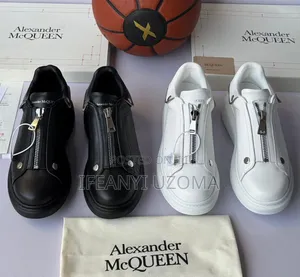 Exclusive Alexander McQueen White and Black Sneakers Shoe