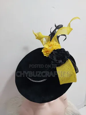 Black and Yellow Boater Hat