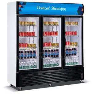 3 Doors Commercial Type Vertical Chiller For Drinks And Cake