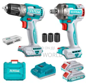Total - Cordless Drill With Impact Wrench, 2 X 2ah Battery