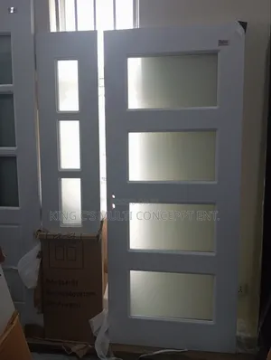 4ft by 7ft HDF Wooden Door With Glass for Ante Rooms