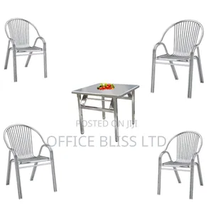 Outdoor Stainless Steel Folding Table + 4 Chair