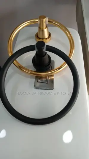Coloured Towel Ring (Gold Black)