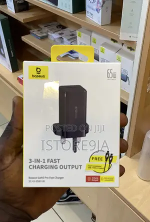 Baseus 3 in 1 Charging Output 65w Fast Charger