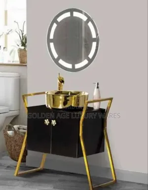 Dining Cabinet Basin Gold and Black