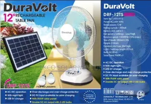 3in1 Rechargeable Table Fan, With Solar Panel Led Bulbs