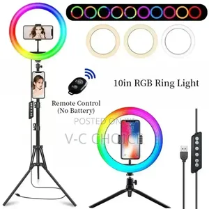 14inches Rgb Selfie Ring Light With Tripod Stand Phoneholder