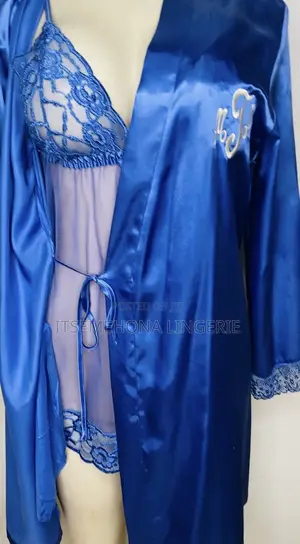 Blue Nightgown and Robe Set