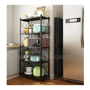 5-tier Foldable Storage Shelf With Wheels