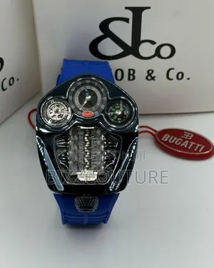 Original Jacob and Co Blue Rubber Strap Watch