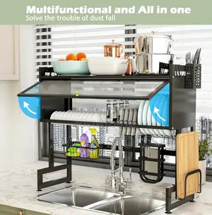 Over the Sink Plate Rank With Cover (85cm)