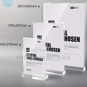 Acrylic Glass Table Qr Code Display Signage for Menu, Account
