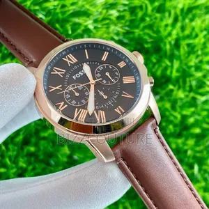 Original Fossil Chronograph Brown Genuine Leather Watch