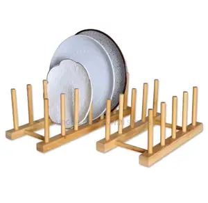 Portable Wooden Plate Stand Rack