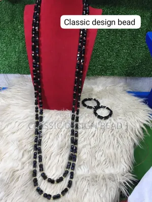 Black and Gold Men's Beads Set