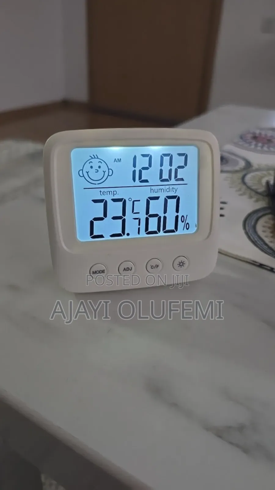 LCD Thermometer / Hygrometer With Clock.