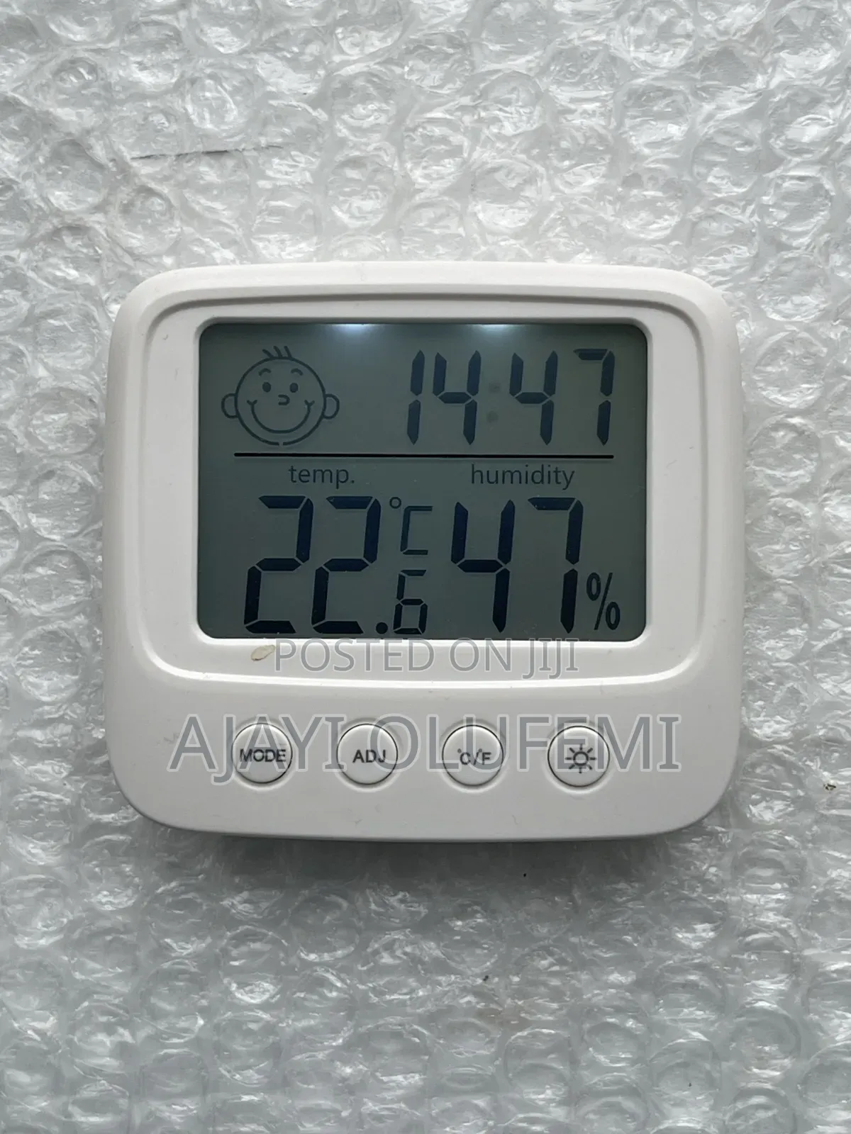 LCD Thermometer / Hygrometer With Clock.
