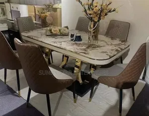 Vip Imported Marble Set of Dinning Table and Chairs