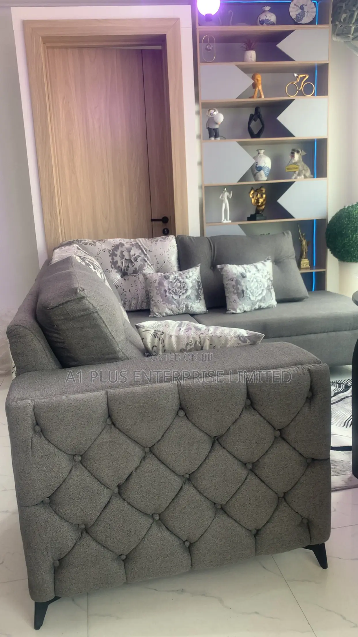 Grey L Shape Sofa