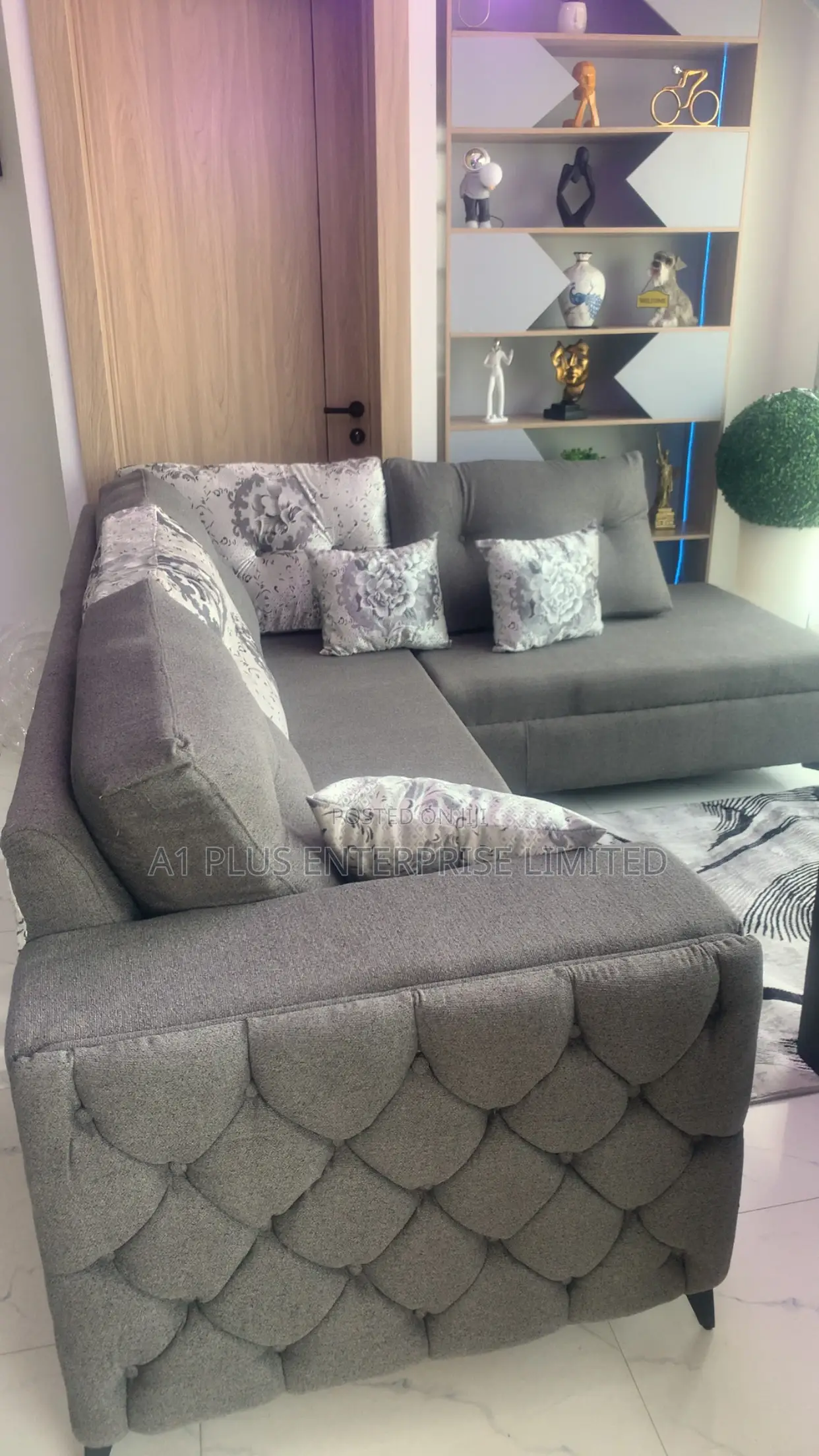Grey L Shape Sofa