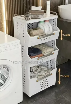 Multiple-Use 4tier Collapsible Storage Rack Without Wheels