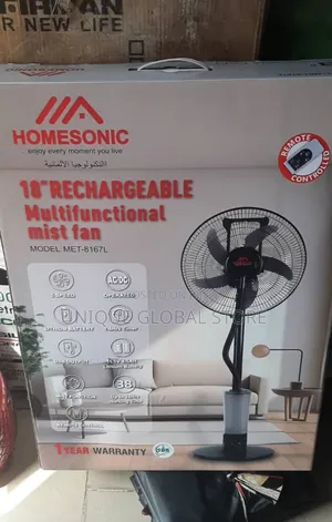 Homesonic Rechargeable Multi-Functional Mist Fan + Led Light