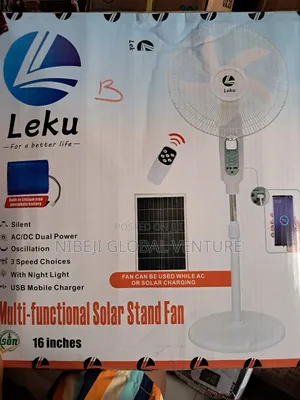 Leku Multifunctional Solar Standing Fan