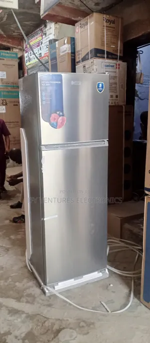 Midea Double Door Refrigerator, Silver Color, 2 Yrs Warranty