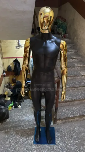 Medium Size Black And. Gold Faceless Male Mannequin