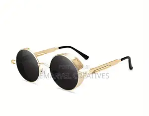 Retro Steampunk Y2k Style Round Metal Glasses With Mirrored