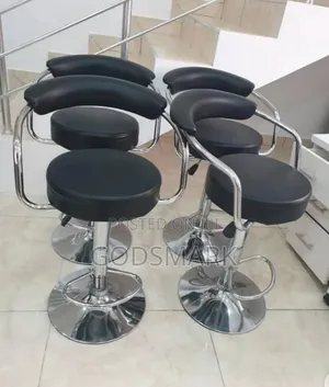 Leather Bar Stool With Swivel Legs