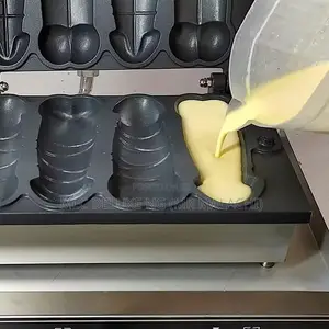 4 Molds Waffle Maker (Nonstick) Hotdog Waffle Baker Machine