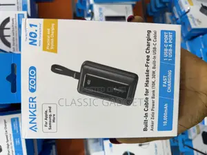 Anker Zolo Power Bank (, 30w) With Built-in Usb-C Cable.