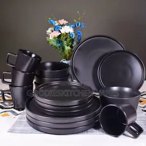 16 PCS Ceramic Dinnerset Black