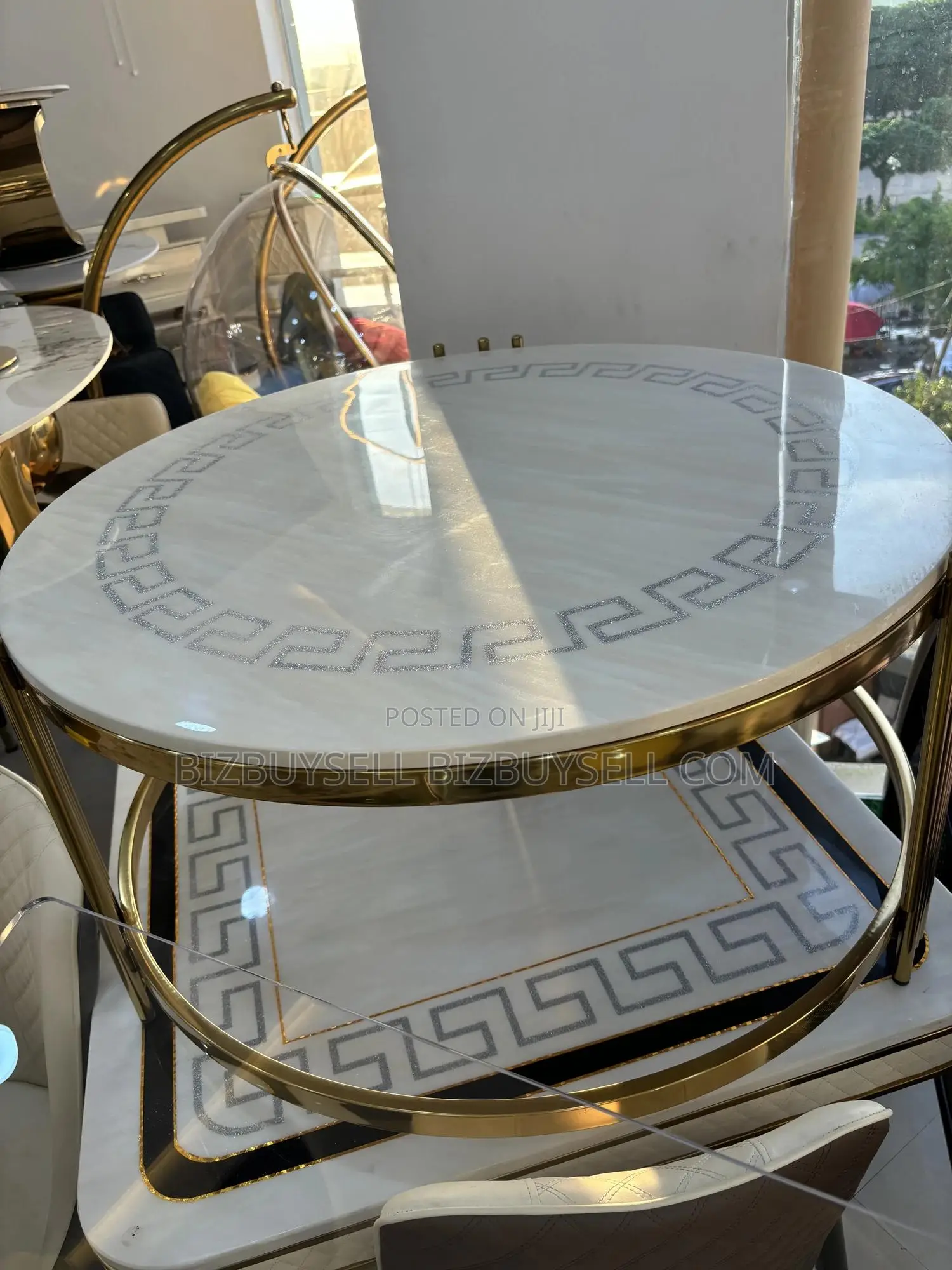 Center Table With Three Side Stools