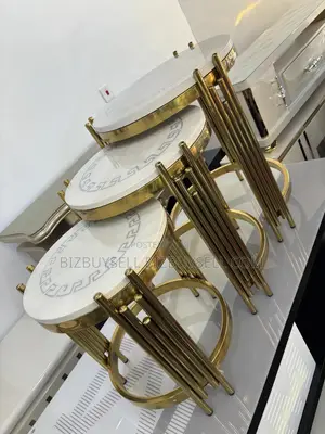 Center Table With Three Side Stools