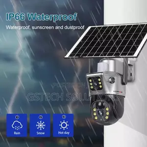 Dual-Screen Wifi Solar Powered Battery PTZ Camera V380 Pro