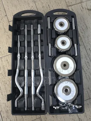 55kg Chrome Barbell and Dumbll Set 4in1