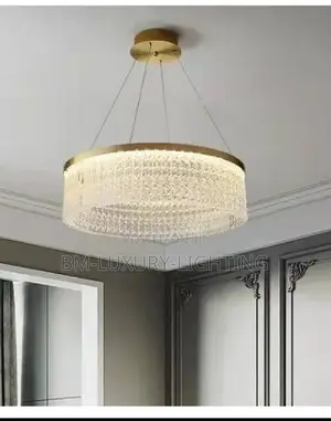 Round Crystal Copper Gold Luxury Chandelier