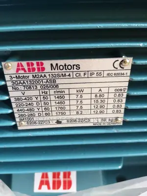 Electric Motor Abb 10hp Normal Speed