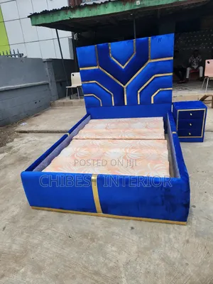 4.5by6 Bed Frame With Three Step Drawers.