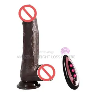 Remote Control Thrusting Black Dildo