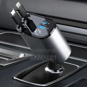 4in1 Retractable Car Charger 120 W Super Fast Phone Charge