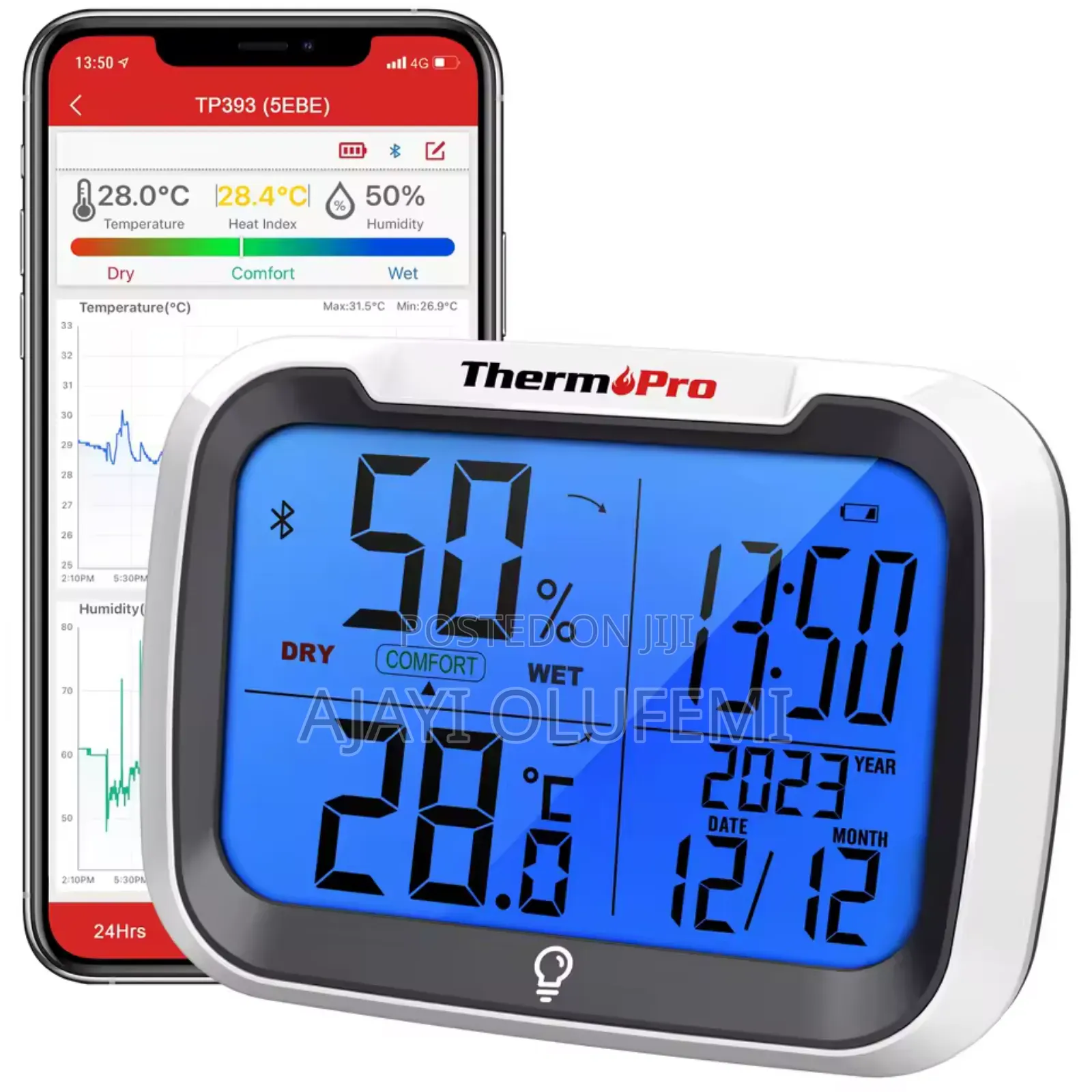 Thermopro Tp393b Thermometer and Clock